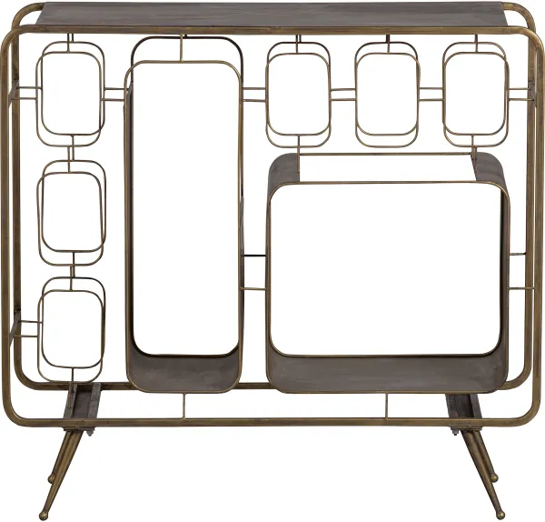 BEPUREHOME Collection vinreol, med plass til 8 vinflasker - antikk messingjern (H:80,5)